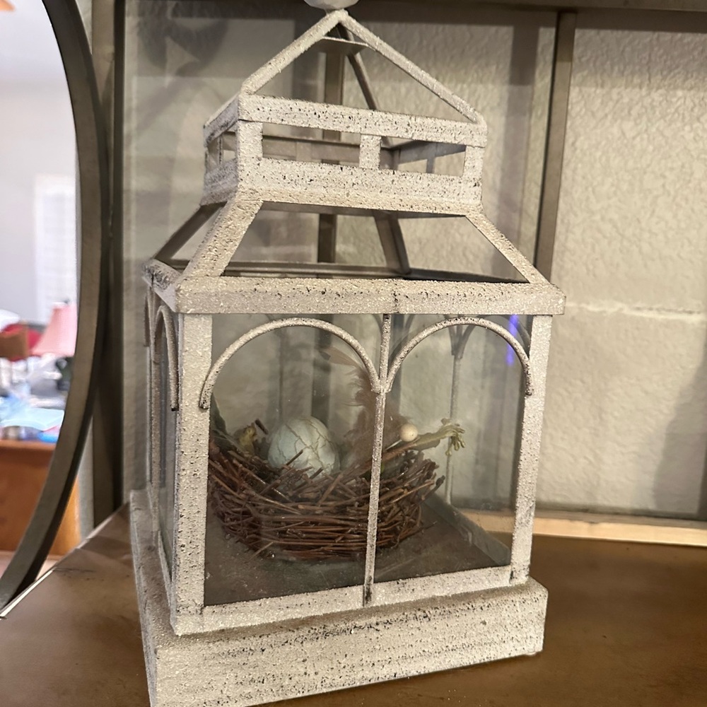 PartyLite Cream Candle Lantern with Nest Accent - Picture 5 of 6